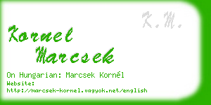 kornel marcsek business card